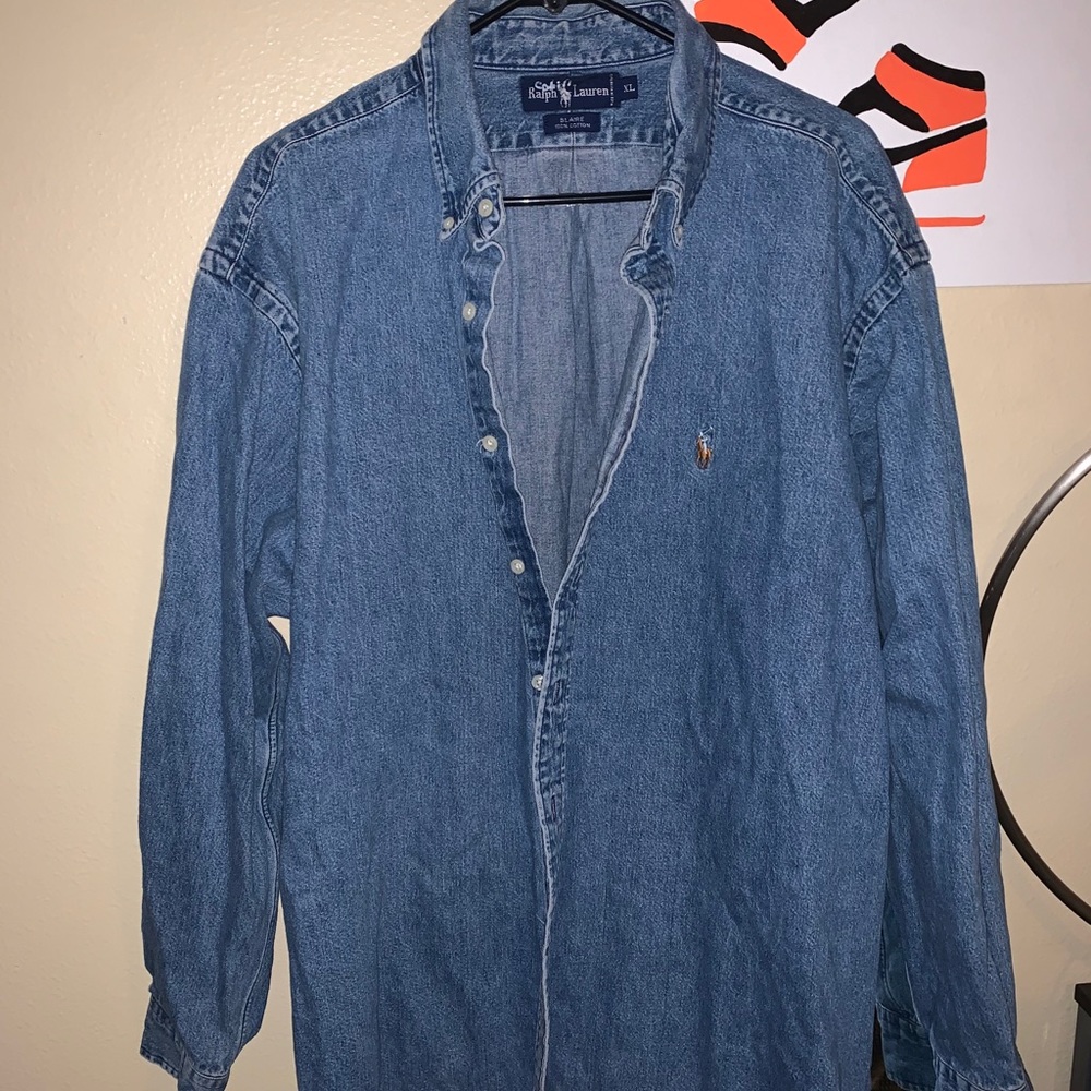 Vintage polo oversized denim button up